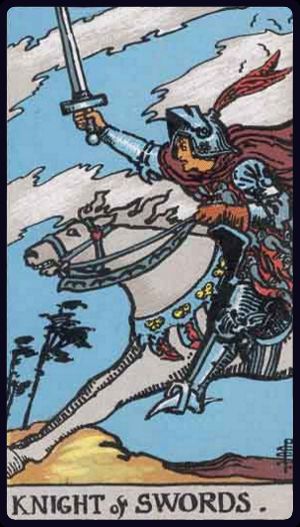 Carta del tarot Caballo de Espadas