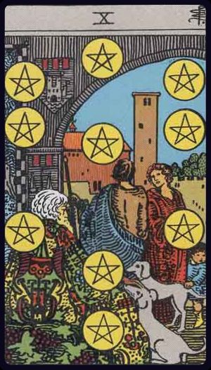 Carta del tarot Diez de Oros
