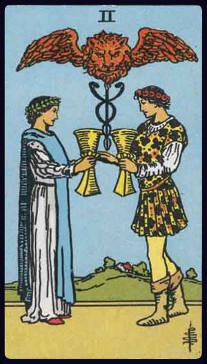 Carta del tarot Dos de Copas