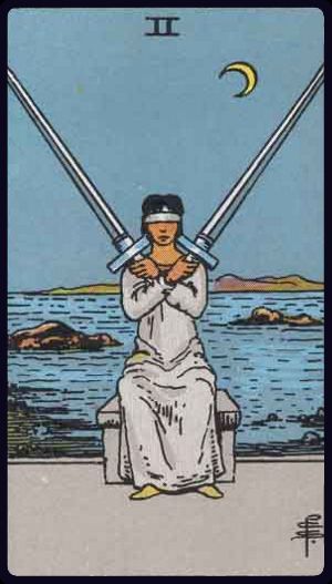 Carta del tarot Dos de Espadas