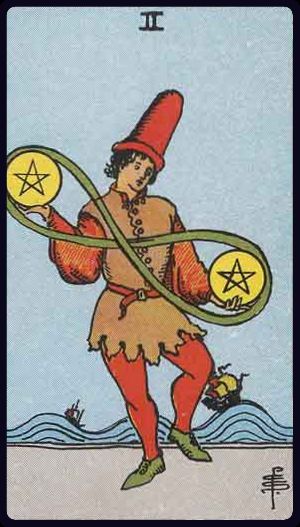 Carta del tarot Dos de Oros