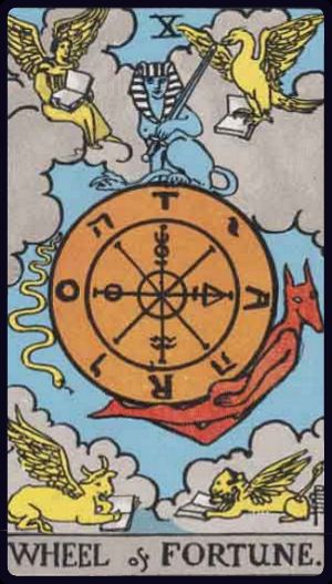 Carta del tarot La Rueda de la Fortuna