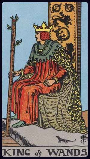 Carta del tarot Rey de Bastos