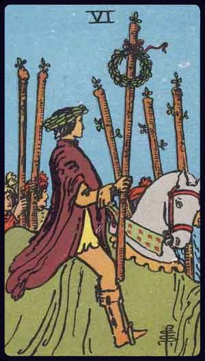 Carta del tarot Seis de Bastos