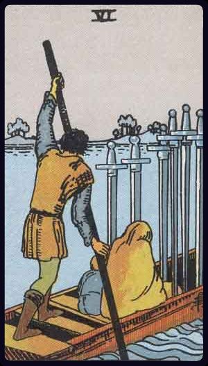 Carta del tarot Seis de Espadas