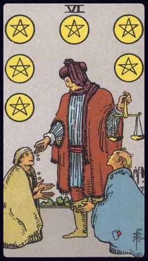 Carta del tarot Seis de Oros