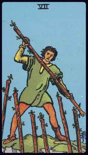 Carta del tarot Siete de Bastos