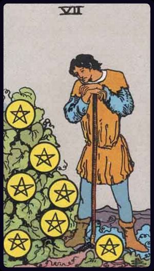 Carta del tarot Siete de Oros
