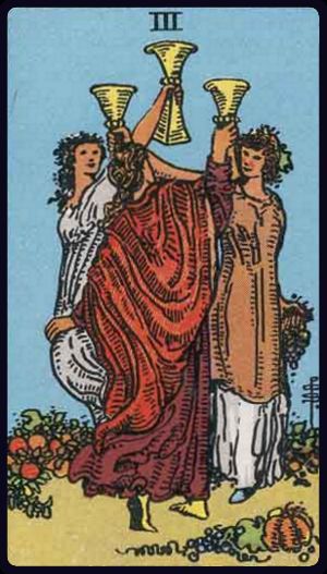 Carta del tarot Tres de Copas